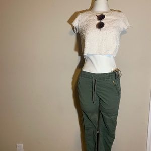 Cute Outfit: sunglasses,Joggers, Croptop, cuff